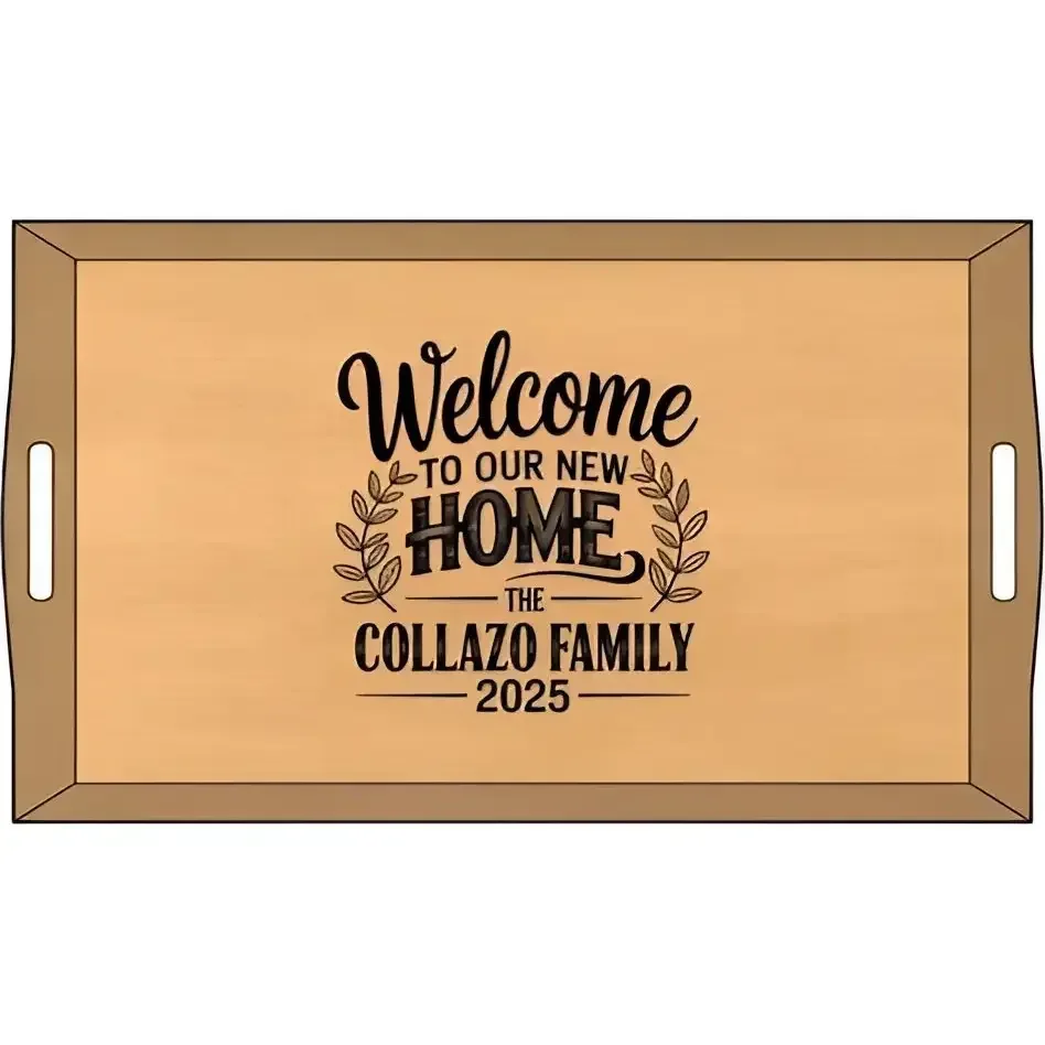 Personalize IT Bamboo Serving Tray, Rustic Housewarming Gift - The Best New Thing