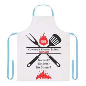 Personalized Chef Apron for Country Cook Chefs Gift BBQ Grilling Apron Customized Unique Gifts - One size / Blue - Apron