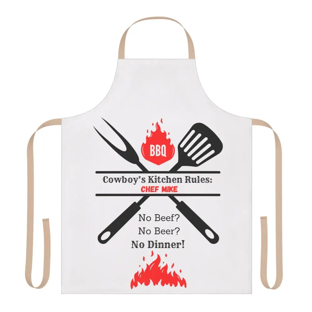 Personalized Chef Apron for Country Cook Chefs Gift BBQ Grilling Apron Customized Unique Gifts - One size / Beige