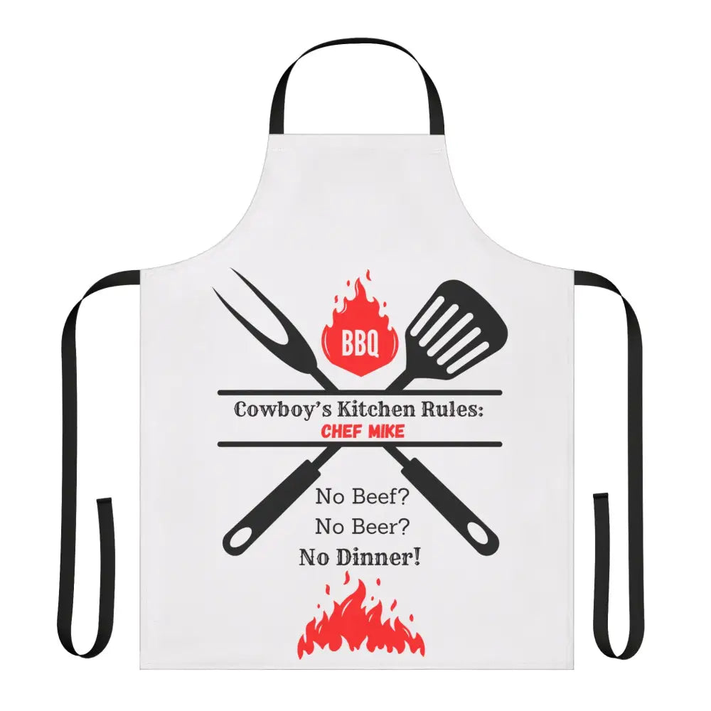 Personalized Chef Apron for Country Cook Chefs Gift BBQ Grilling Apron Customized Unique Gifts - One size / Black