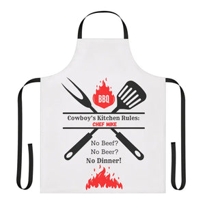 Personalized Chef Apron for Country Cook Chefs Gift BBQ Grilling Apron Customized Unique Gifts - One size / Black