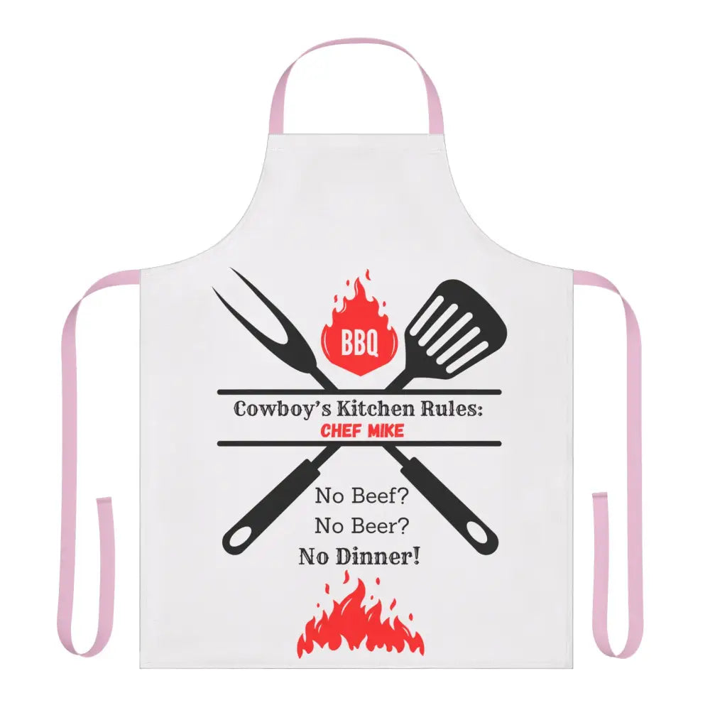 Personalized Chef Apron for Country Cook Chefs Gift BBQ Grilling Apron Customized Unique Gifts - One size / Pink - Apron