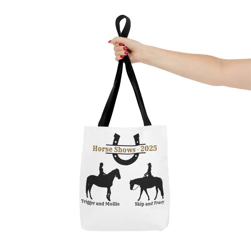 Personalized Horse Show Tote Bag Making Memories for 2025 - Horse Show Accessories Bag - 18’’ × 18’’ / Black - Bags