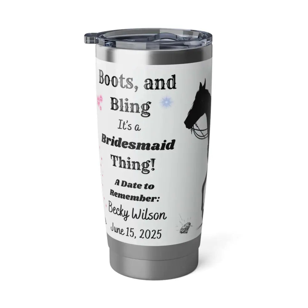 Personalized Insulated Tumber Bachelorette Bridesmaid Gift Western Bridesmaids Coffee Mug 20oz - 20oz / Silver - Mugs