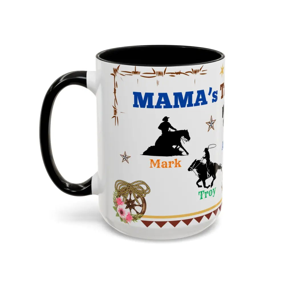 Personalized Mama Tail Gate Team Mug Horse Lovers Mug Roping Barrel Racer Western Jumper English 15oz - Mug