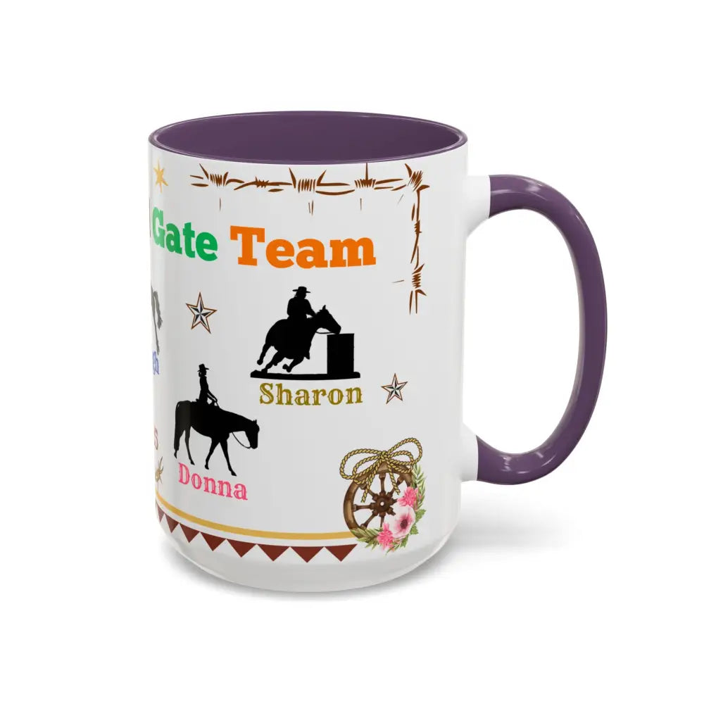 Personalized Mama Tail Gate Team Mug Horse Lovers Mug Roping Barrel Racer Western Jumper English 15oz - Mug