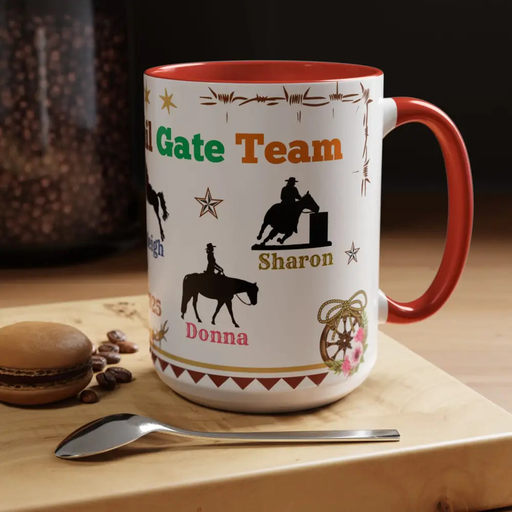 Personalized Mama Tail Gate Team Mug Horse Lovers Mug Roping Barrel Racer Western Jumper English 15oz - Mug