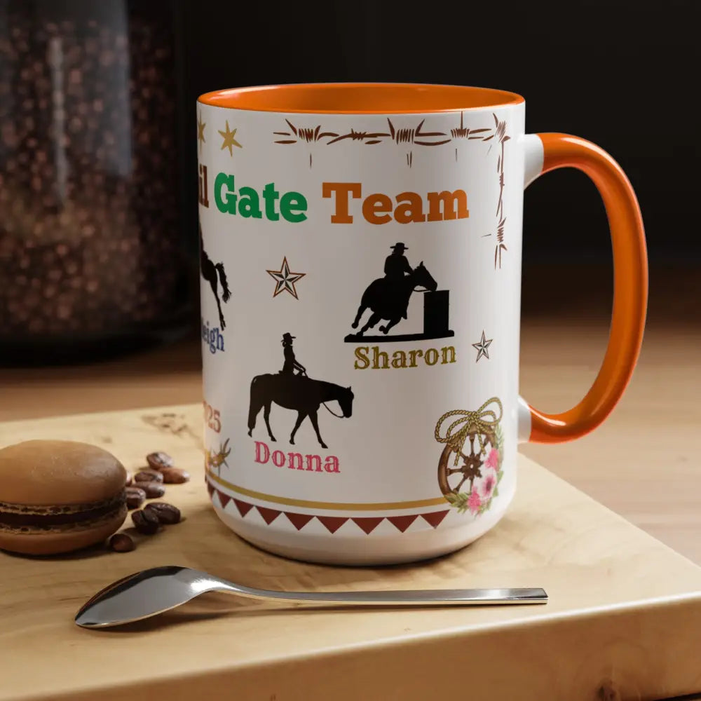Personalized Mama Tail Gate Team Mug Horse Lovers Mug Roping Barrel Racer Western Jumper English 15oz - Mug