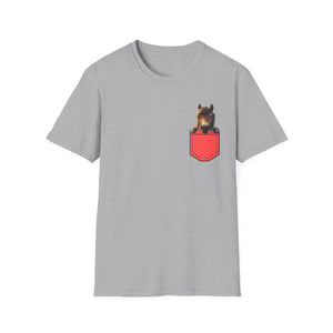 Pocket Horse T-Shirt - Fun Soft style Tee for Horse Lovers Farm Apparel - Sport Grey / S - T-Shirt