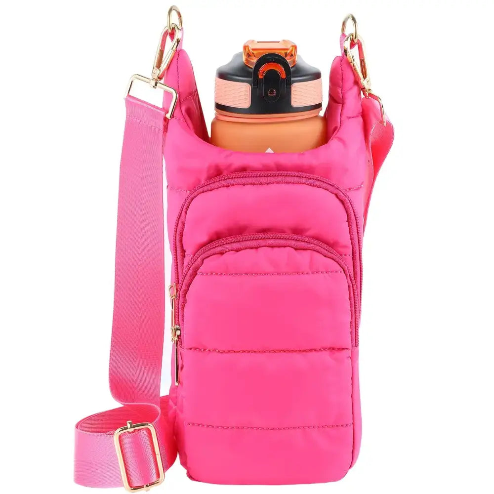 Portable Multi-Functional Bottle Sleeve Trail Ride Bag Travel Bag Bottle Sleeve Bag - Rose Red - Drink Sleeves