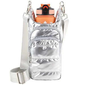 Portable Multi-Functional Bottle Sleeve Trail Ride Bag Travel Bag Bottle Sleeve Bag - Silver - Drink Sleeves