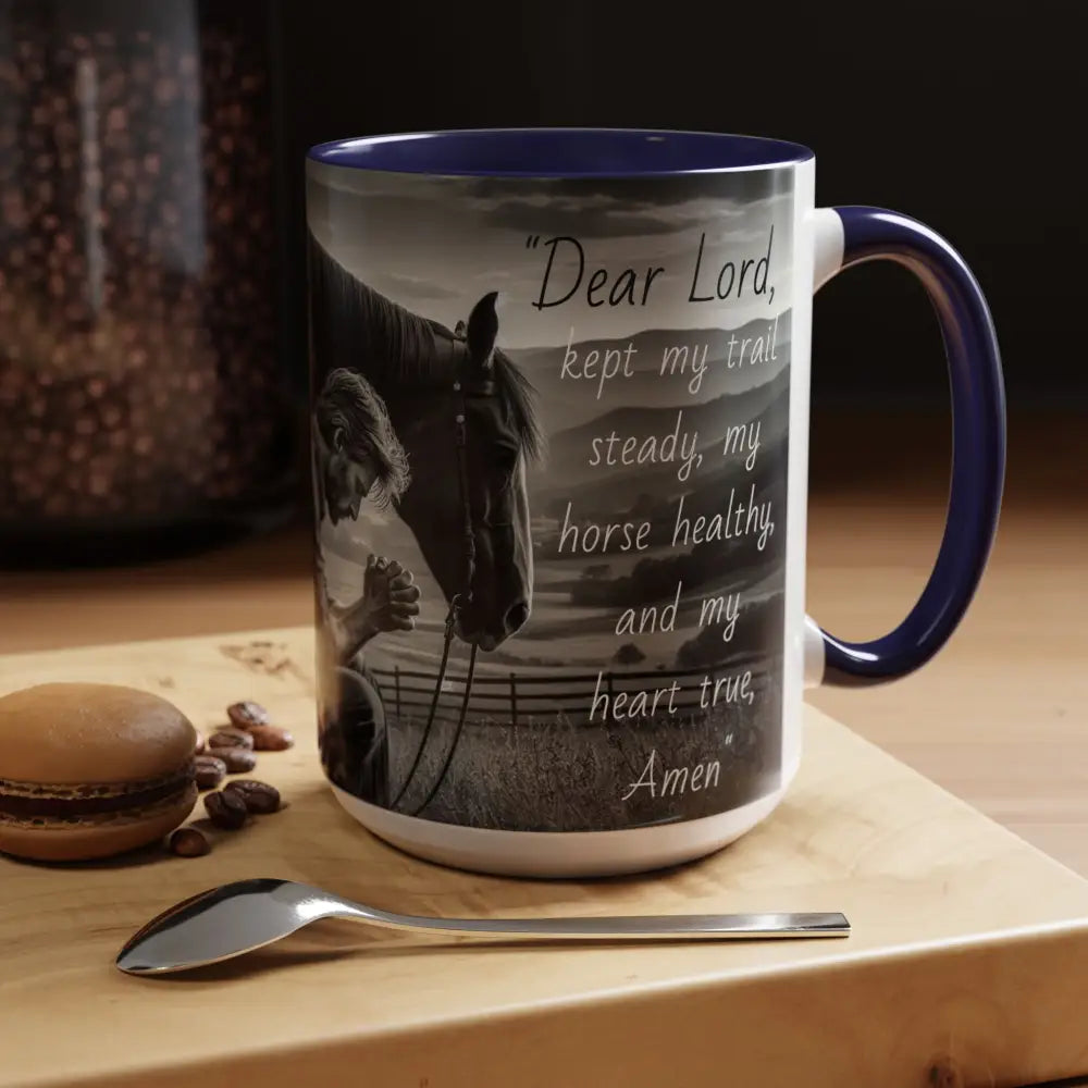 Praying Cowboy Inspirational Coffee Mug Rustic Kitchen Decor Western Theme Mug 15oz - Mug