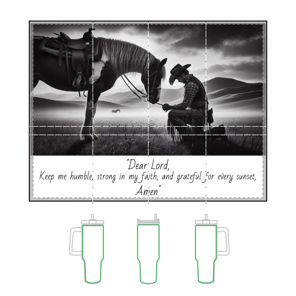 Praying Inspirational Cowboy Thermal Tumbler Stainless Steel Coffee Mug 40oz - Mug
