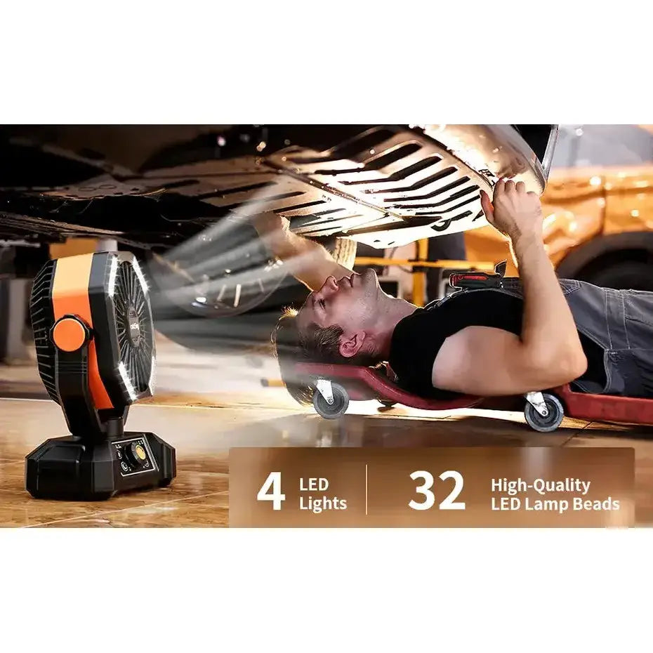 Rechargeable Portable Fan 8 Speed with 4 LED Lantern 20000mAh Battery - Fans