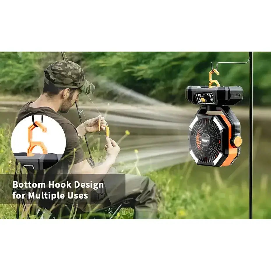 Rechargeable Portable Fan 8 Speed with 4 LED Lantern 20000mAh Battery - Fans