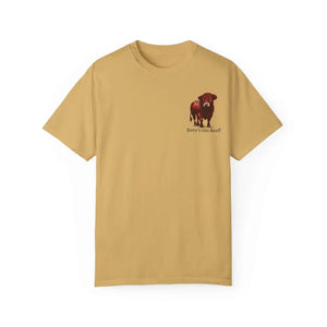 Red Angus Bull Beef T-Shirt for Farmers Ranchers Cowboys Gifts for Him Western Apparel for Men - Mustard / S - T-Shirt