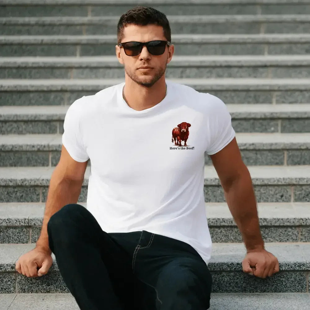 Red Angus Bull Beef T-Shirt for Ranchers, Western Apparel for Men - The Best New Thing
