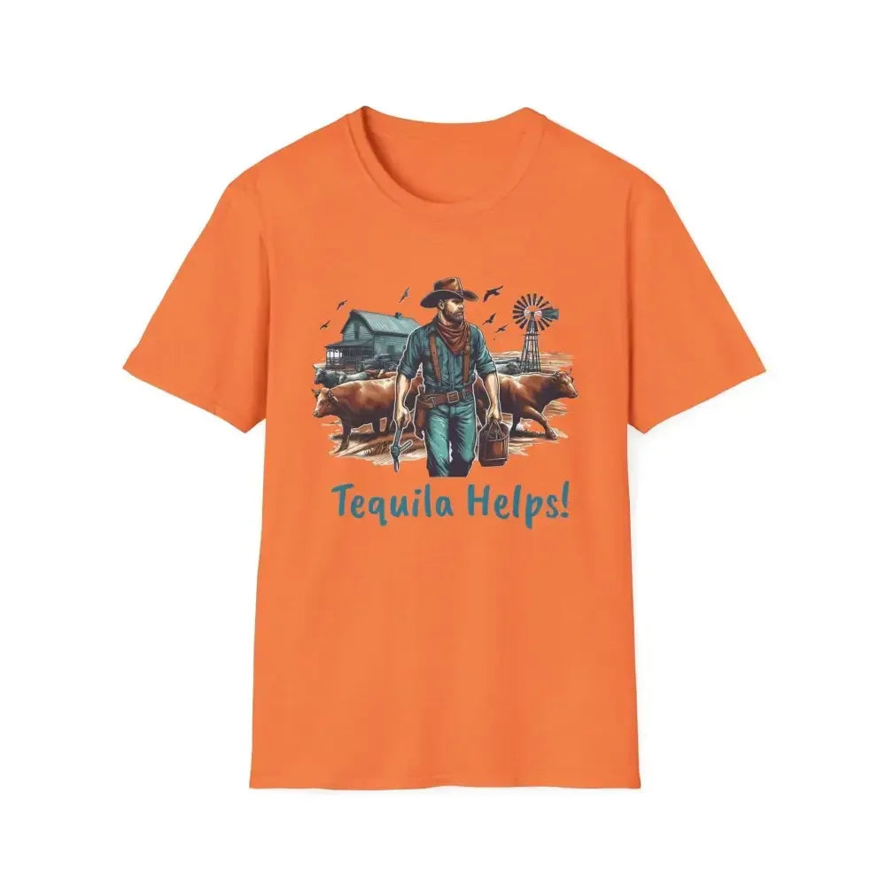 Rustic Farmer T-Shirt with Cattle, Gift for Men, Cowboy T-Shirt - The Best New Thing