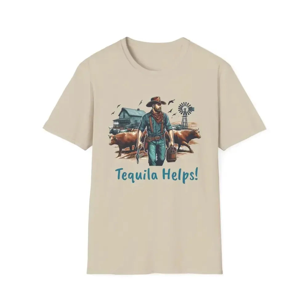 Rustic Farmer T-Shirt with Cattle, Gift for Men, Cowboy T-Shirt - The Best New Thing