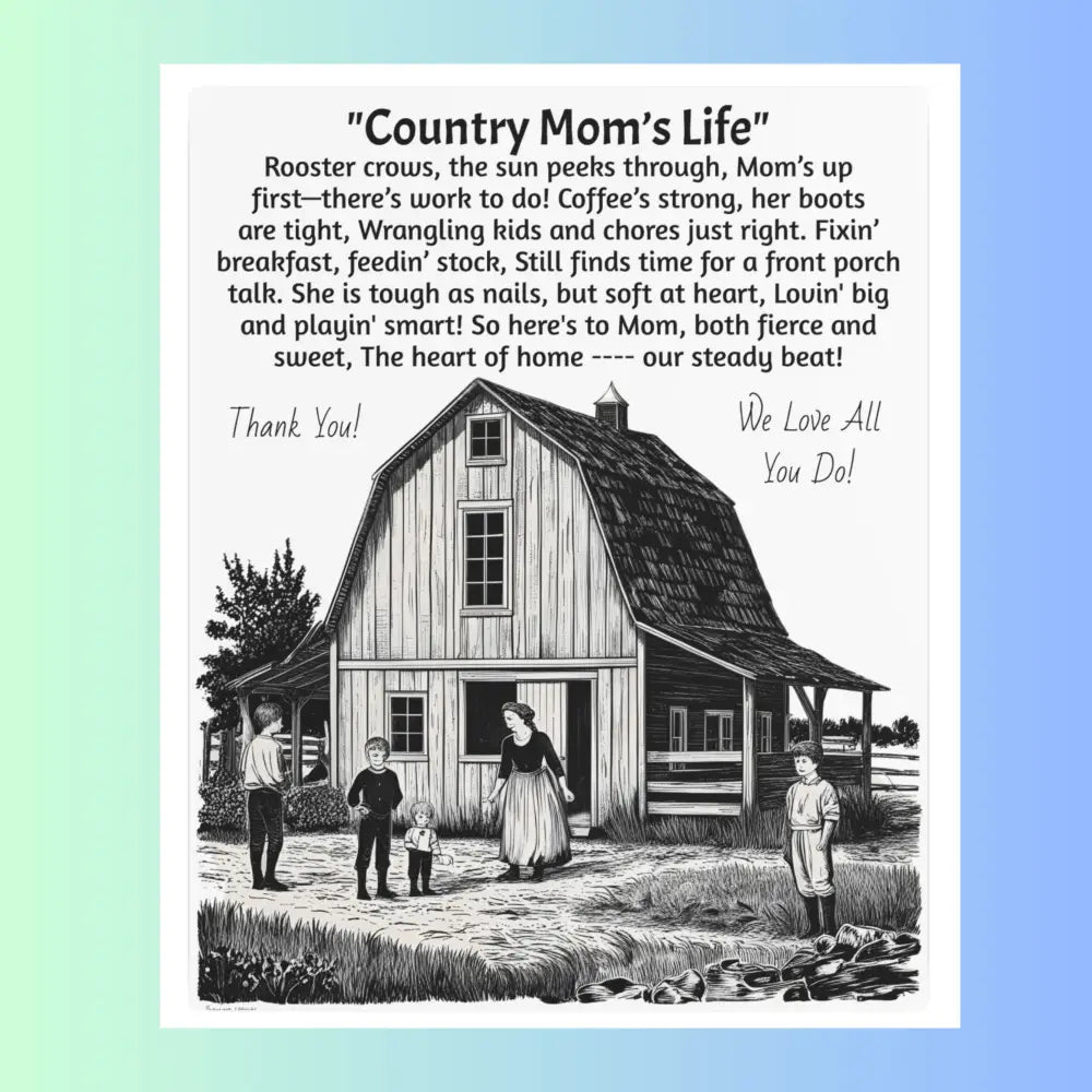 Rustic Farmhouse Metal Sign for Mother’s Day | Country Mom’s Life Decor 16x20 inches - 16’’ x 20’’ (Vertical) / 0.12’’