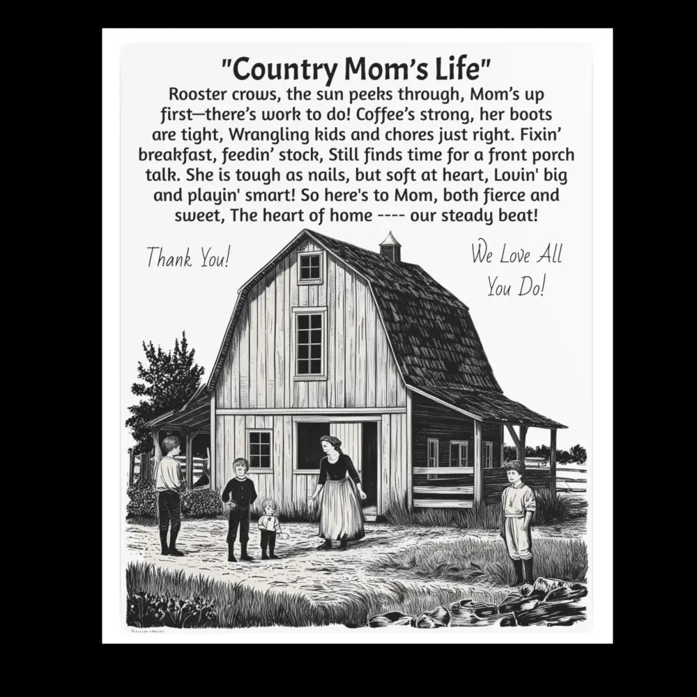 Rustic Farmhouse Metal Sign for Mother’s Day | Country Mom’s Life Decor 16x20 inches - 16’’ x 20’’ (Vertical) / 0.12’’