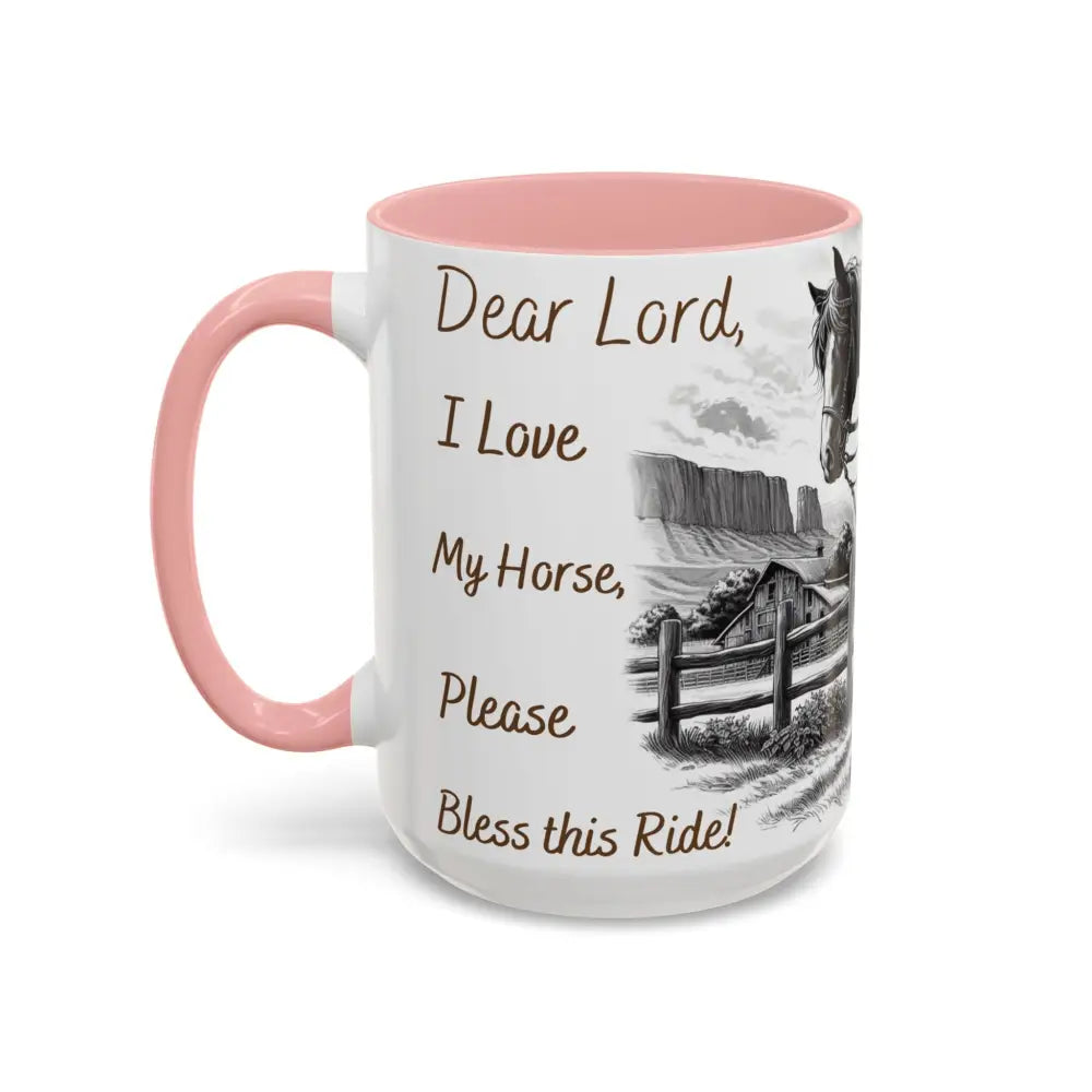 Rustic Young Praying Cowgirl Beverage Mug - Perfect Gift for Equestrian Enthusiasts 15oz - Mugs