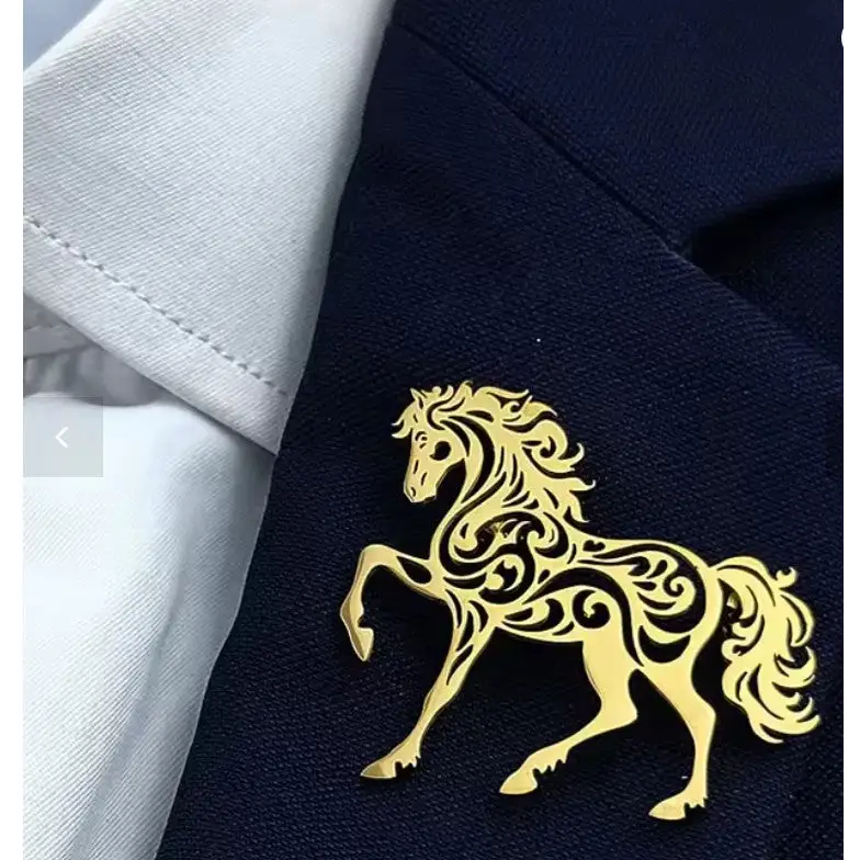 Stainless Steel Horse Brooch Horse Lover Gifts Horse Jacket Accessories - Jewelry