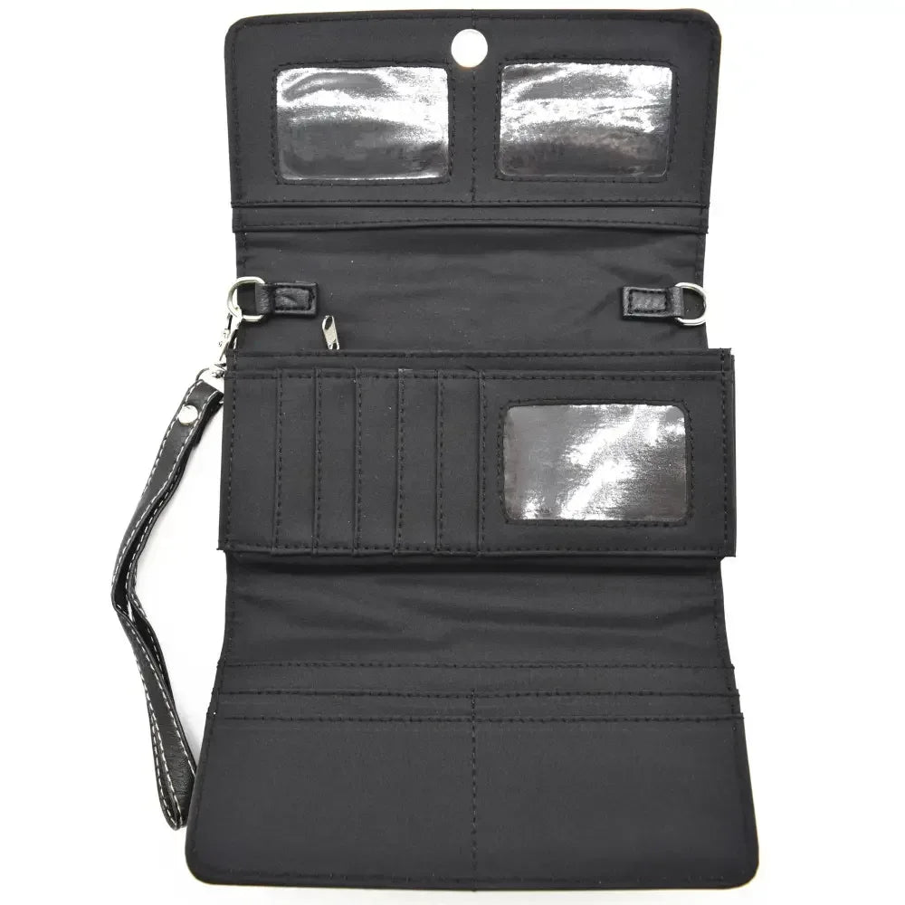 Western Handbag Wallet Set, Tooled Leather Shoulder Purse with Studs - The Best New Thing