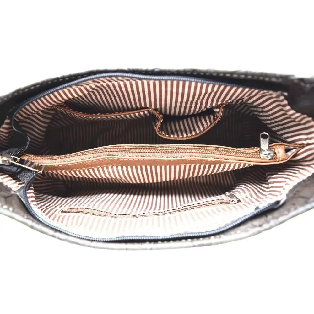 Western Handbag Wallet Set, Tooled Leather Shoulder Purse with Studs - The Best New Thing