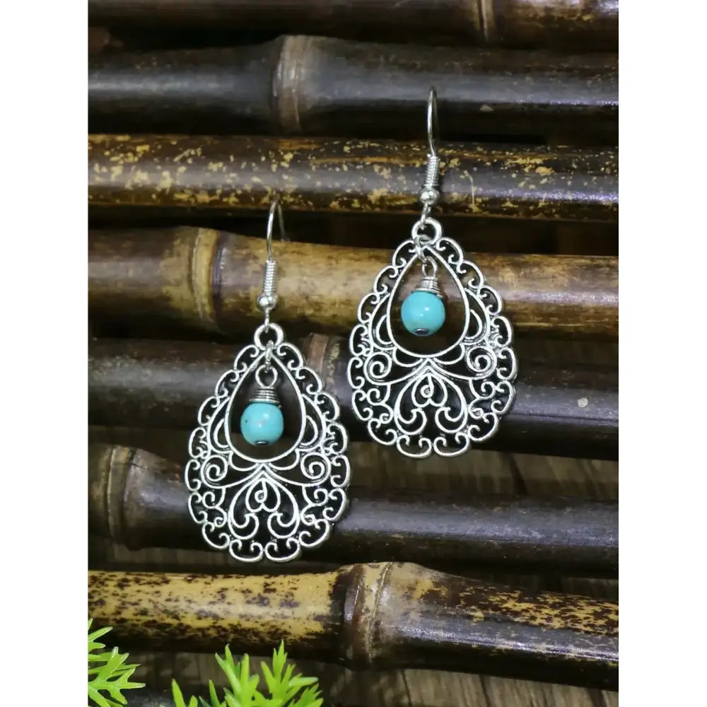 Turquoises Drop Earrings and Necklace Set Perfect Gift Idea Mother’s Day Gift - Jewelry