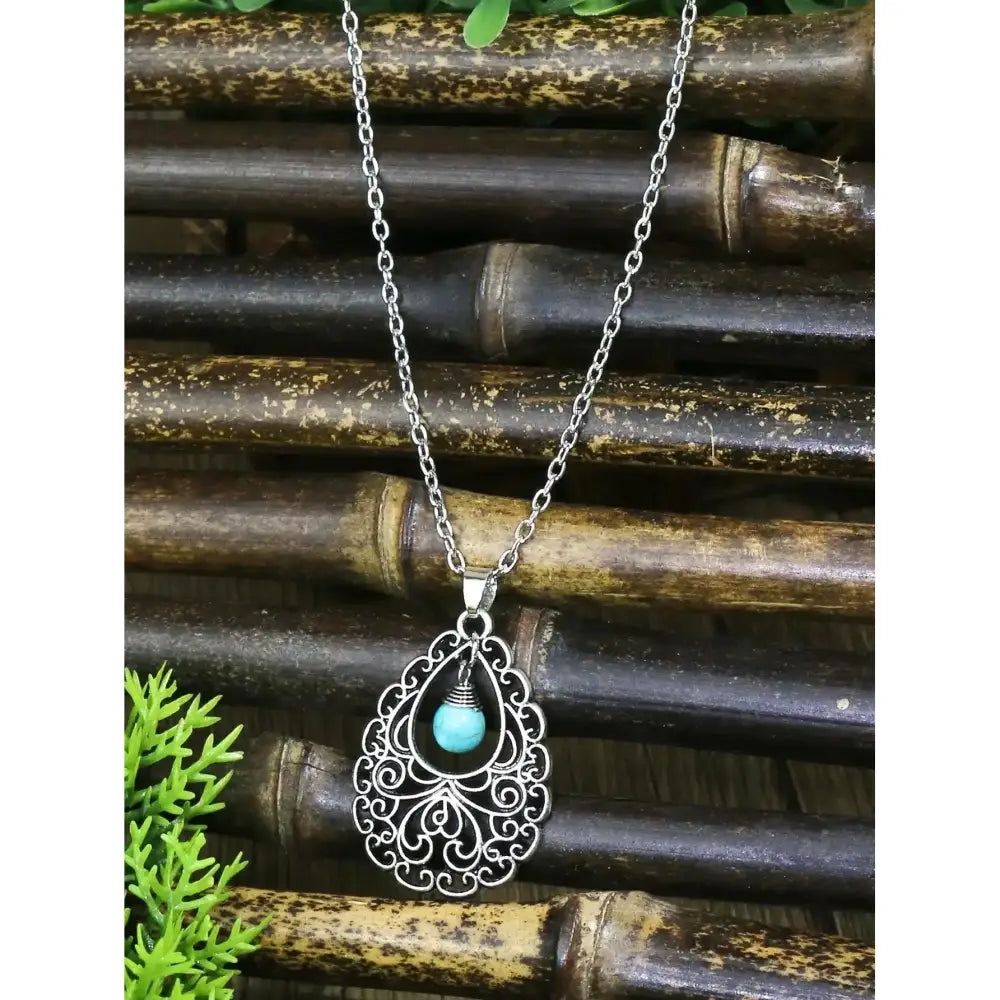 Turquoises Drop Earrings and Necklace Set Perfect Gift Idea Mother’s Day Gift - Jewelry