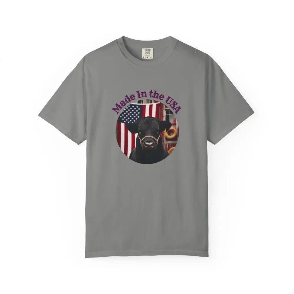Made In The USA Rancher T-Shirt Patriotic Shirts American Pride Apparel - Granite / S - T-Shirt