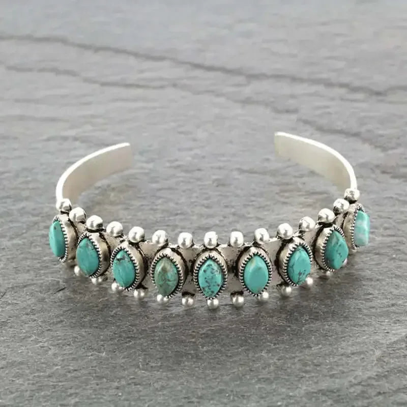 Western Turquoise Bracelet Tibet Bohemian Cuff Jewelry - The Best New Thing