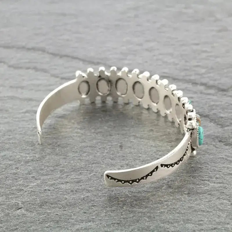 Vintage Western Turquoise Bracelet Tibet Bohemian Jewelry - Jewelry