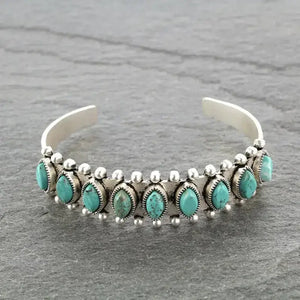 Vintage Western Turquoise Bracelet Tibet Bohemian Jewelry - green - Jewelry