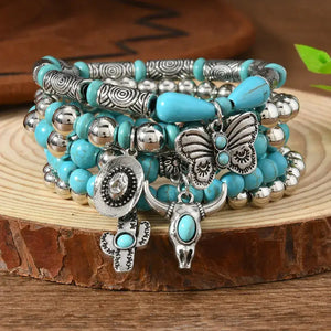 Western Fashion Country Charm Bangle Bracelets Country Style Jewelry - 4pcs style 5 - Jewelry
