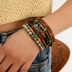 Western Fashion Country Charm Bangle Bracelets Country Style Jewelry - 6pcs style 15 - Jewelry