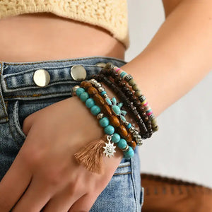 Western Fashion Country Charm Bangle Bracelets Country Style Jewelry - 6pcs style12 - Jewelry