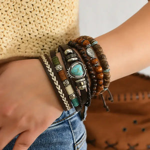 Western Fashion Country Charm Bangle Bracelets Country Style Jewelry - 6pcs style7 - Jewelry