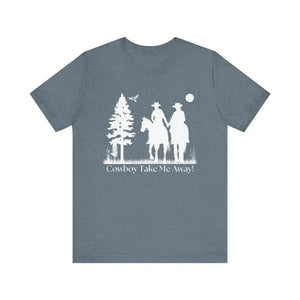 Western T-Shirt Couples Tee Country Style Women Short Sleeve Shirt Horse Lover Shirt - Heather Slate / XS - T-Shirt