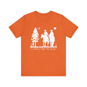 Western T-Shirt Couples Tee Country Style Women Short Sleeve Shirt Horse Lover Shirt - Heather Orange / XS - T-Shirt