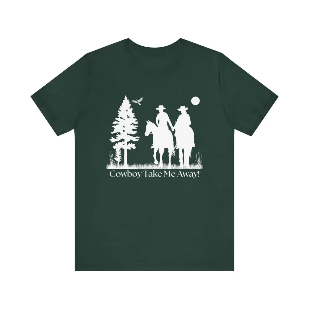 Western T-Shirt Couples Tee Country Style Women Short Sleeve Shirt Horse Lover Shirt - Forest / XS - T-Shirt