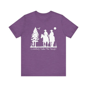 Western T-Shirt Couples Tee Country Style Women Short Sleeve Shirt Horse Lover Shirt - Heather Team Purple / XS