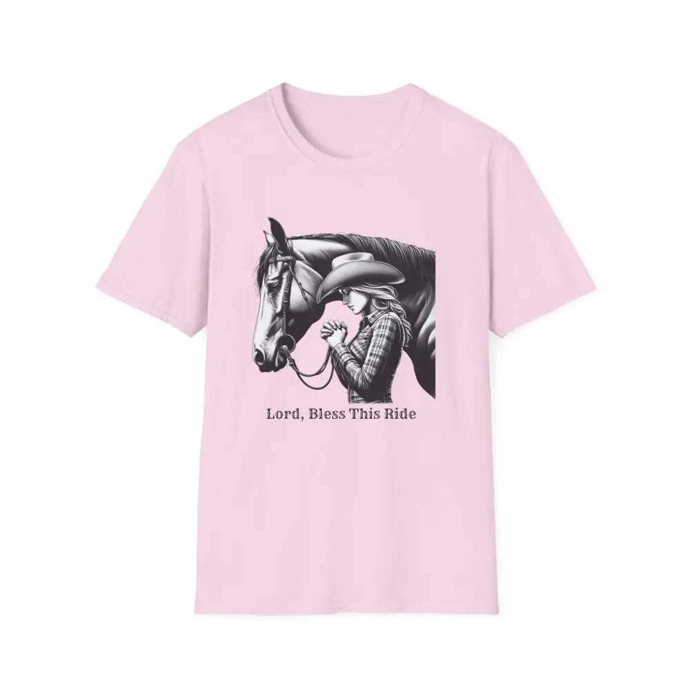Western Women’s Prayer T-Shirt Equestrian Cowgirl Fashion Gift Country Girl Apparel - S / Light Pink - T-Shirt