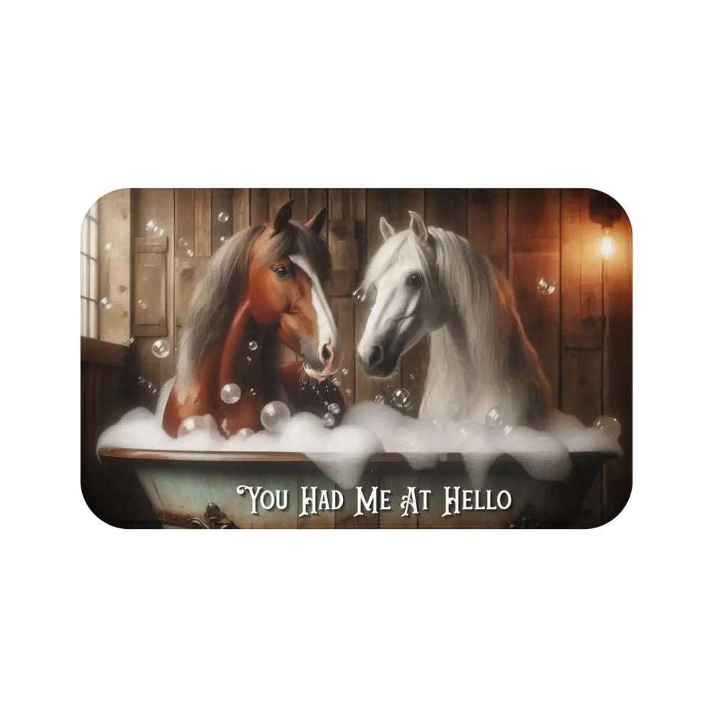 Whimsical Horse Bath Mat with Bubbles - Perfect for Horse Lovers Farmhouse Bathroom Decor - 34’’ × 21’’ - Home Decor