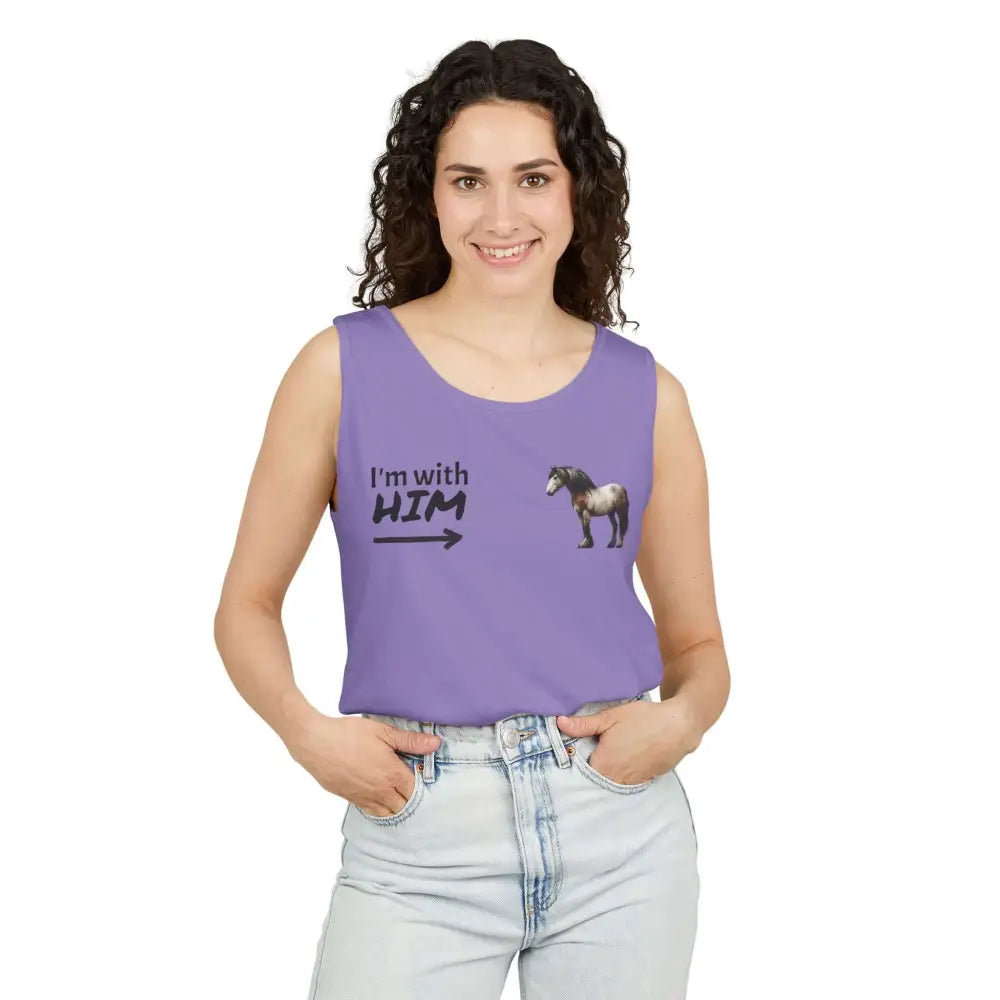 Woman Horse Lovers Summer Tank Top. Summer T-Shirt I’m with Him Women’s Shirt - Tank Top