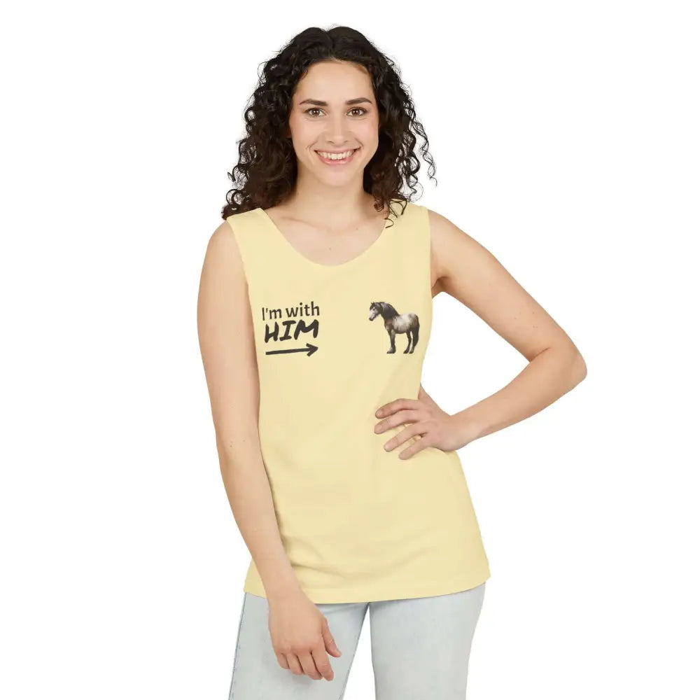Woman Horse Lovers Summer Tank Top. Summer T-Shirt I’m with Him Women’s Shirt - Tank Top