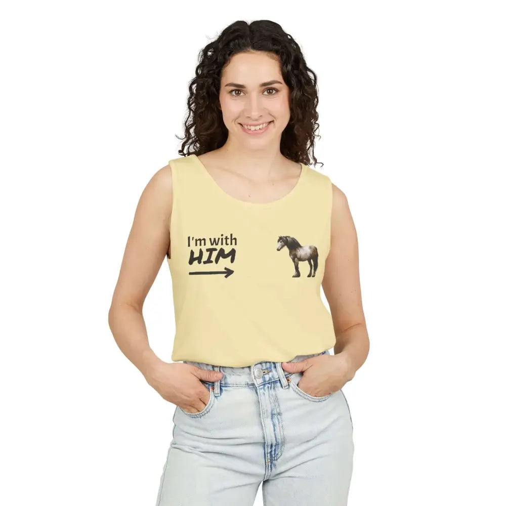 Woman Horse Lovers Summer Tank Top. Summer T-Shirt I’m with Him Women’s Shirt - Tank Top