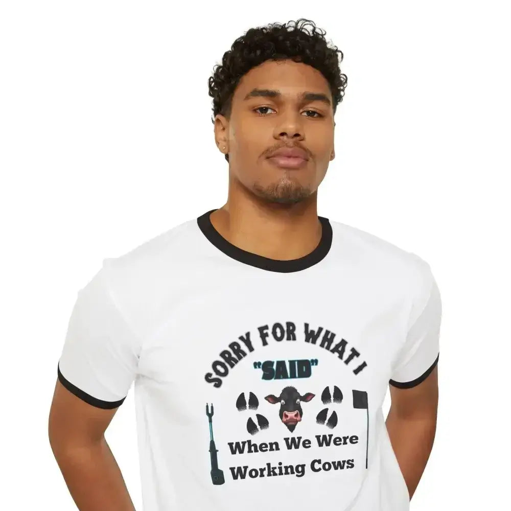 Working Cow's Funny T-Shirt, Apology Humor Tee, Farmer Apparel - The Best New Thing