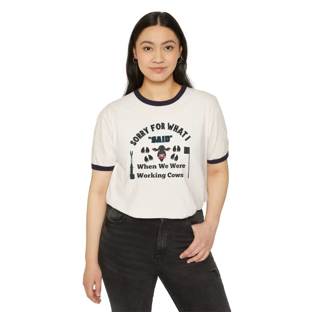 Working Cow’s Funny T-Shirt Apology Humor Tee Farmer Apparel - T-Shirt